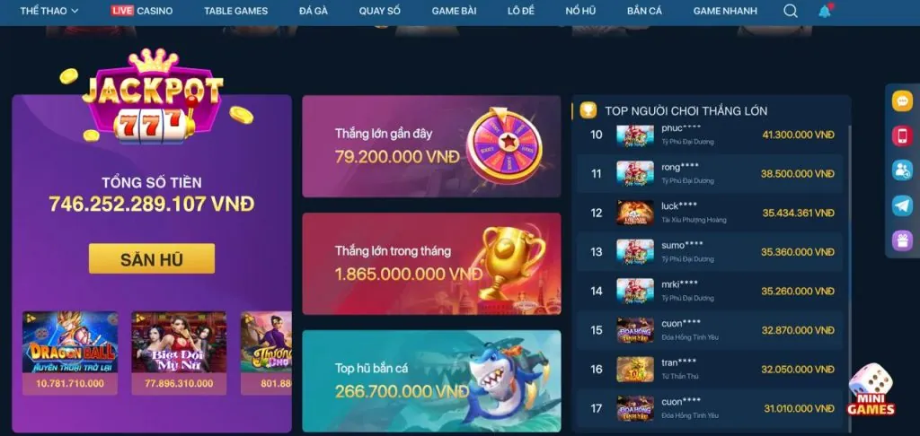 Máy đánh bạc jackpot lũy tiến với cơ hội thắng lớn